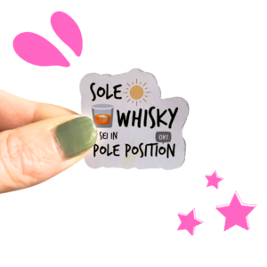 Sticker italiano vacanze di natale Sole, whisky e sei in pole position