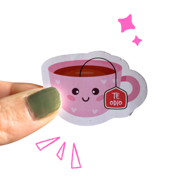 Sticker cachondo taza de té te odio