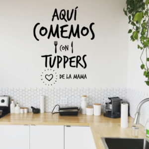 Vinilo pared cachondo aquí comemos con tuppers de la mama